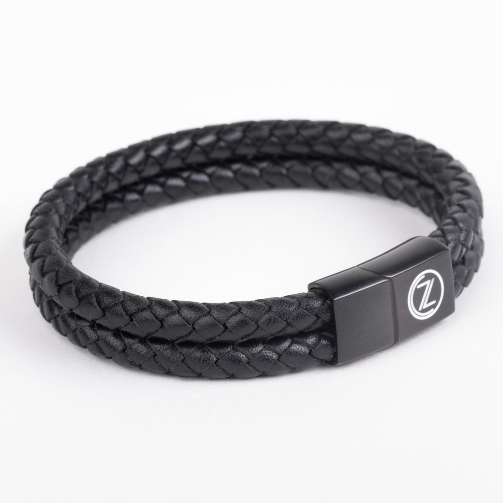 Black Double Leather Bracelet – RoseGold & Black Pty Ltd